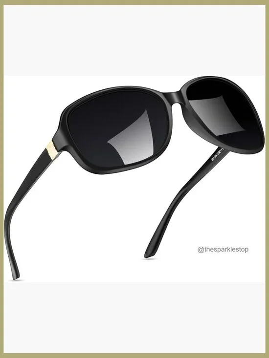 Polarized Square Sunglasses with UV400 Protection, Wrap Frame - Picture 1 of 7